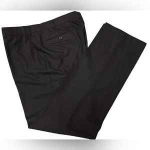 HILTL Mens Pants Dress Slacks Wool Black Vitale Barberis‎ Canonico Size 54